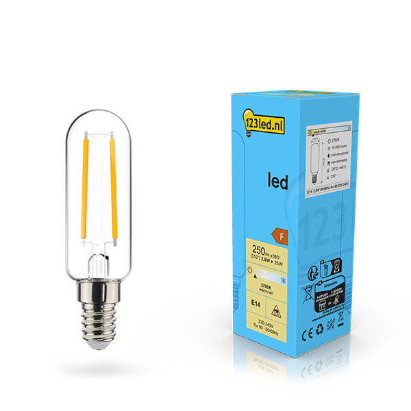 123inkt 123led E14 filament led-lamp buis helder 2.5w (25W)  LDR02124 - 1