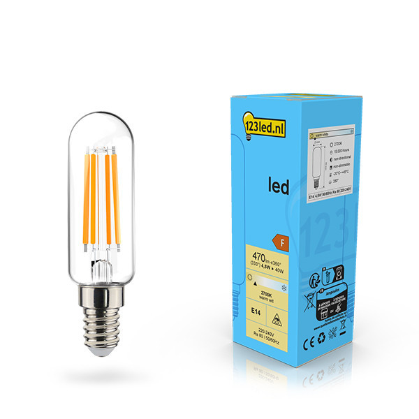 123inkt 123led E14 filament led-lamp buis helder 4.5w (40W)  LDR02126 - 1