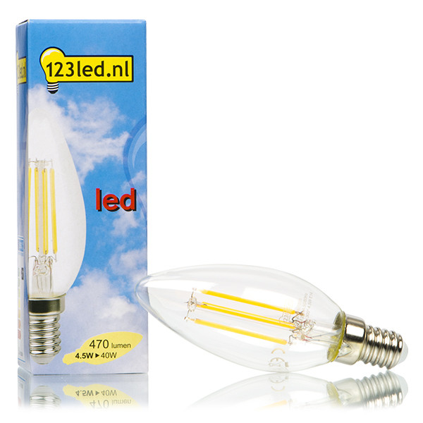 123inkt 123led E14 filament led-lamp kaars dimbaar 4.5W (40W) 929001332101c LDR01516 - 1