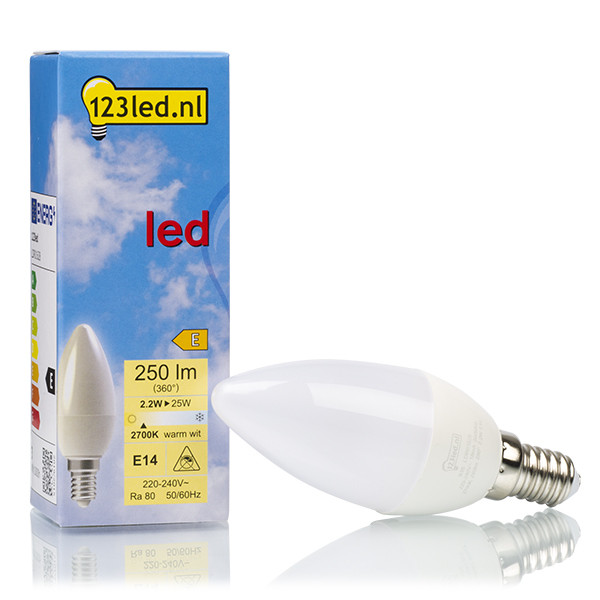 123inkt 123led E14 led-lamp kaars mat 2.2W (25W)  LDR01628 - 1