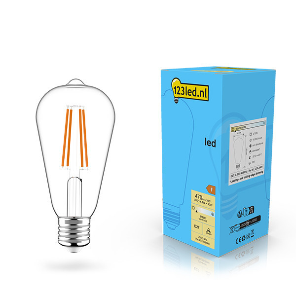 123inkt 123led E27 filament led-lamp edison dimbaar 4.5w (40w)  LDR02110 - 1