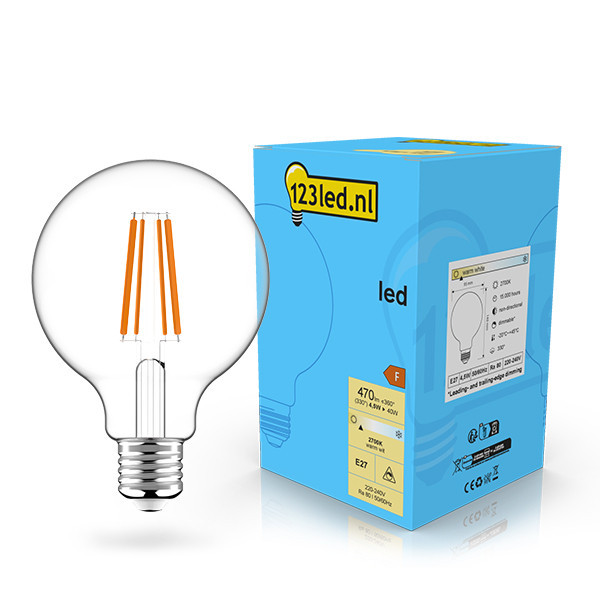 123inkt 123led E27 filament led-lamp globe dimbaar 4.5w (40w)  LDR02094 - 1