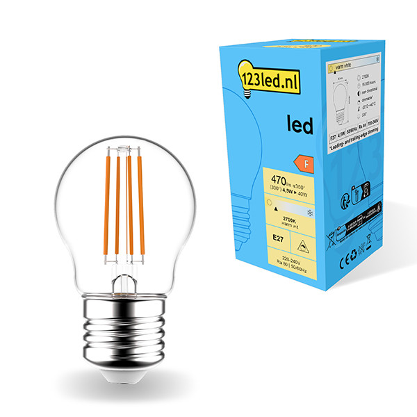 123inkt 123led E27 filament led-lamp kogel dimbaar 4.5W (40W)  LDR01830 - 1