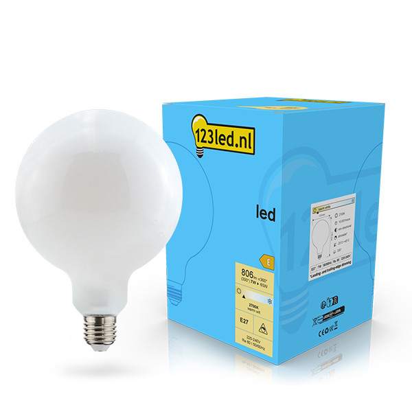 123inkt 123led E27 led-lamp globe mat dimbaar 7w (60w)  LDR02106 - 1