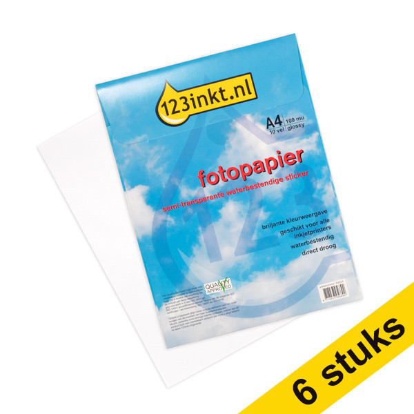 Namaak Flikkeren emulsie Transparant sticker papier bestellen? | 123inkt.nl