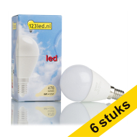 Aanbieding: 6x 123led E14 Sfeerdim led-lamp kogel dimbaar 6W (40W)