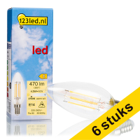 Aanbieding: 6x 123led E14 filament led-lamp kaars dimbaar 4.2W (40W)