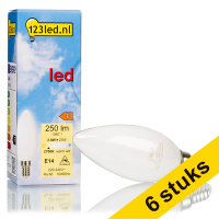 Aanbieding: 6x 123led E14 filament led-lamp kaars mat dimbaar 2.8W (25W)