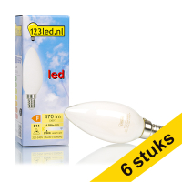 Aanbieding: 6x 123led E14 filament led-lamp kaars mat dimbaar 4W (40W)