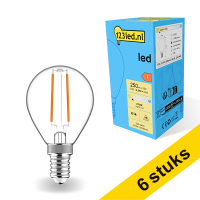 Aanbieding: 6x 123led E14 filament led-lamp kogel 2.5W (25W)