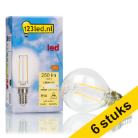 Aanbieding: 6x 123led E14 filament led-lamp kogel dimbaar 2.8W (25W)