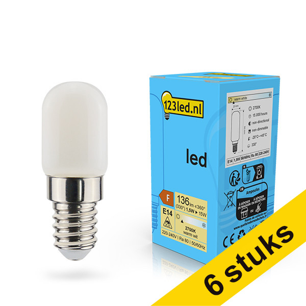 123inkt Aanbieding: 6x 123led E14 led-lamp capsule mat 1.5w (15w)  LDR02123 - 1