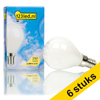 Aanbieding: 6x 123led E14 led-lamp kogel mat dimbaar 2.8W (25W)