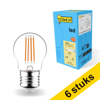 Aanbieding: 6x 123led E27 filament led-lamp kogel 4.5W (40W)