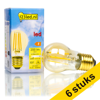 Aanbieding: 6x 123led E27 filament led-lamp kogel goud dimbaar 4.1W (32W)