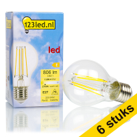 Aanbieding: 6x 123led E27 filament led-lamp peer dimbaar 7.3W (60W)