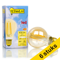 Aanbieding: 6x 123led E27 filament led-lamp peer goud dimbaar 7.2W (50W)