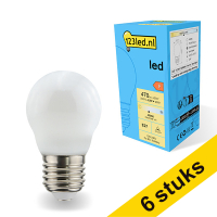 Aanbieding: 6x 123led E27 led-lamp kogel mat dimbaar 4000K 4.5W (40W)