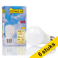 Aanbieding: 6x 123led E27 led-lamp peer mat 7.3W (60W)