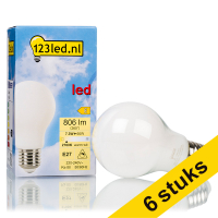 Aanbieding: 6x 123led E27 led-lamp peer mat dimbaar 7.3W (60W)