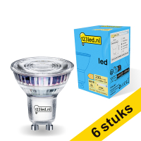 Aanbieding: 6x 123led GU10 led-spot glas 2700K 2.4W (35W)