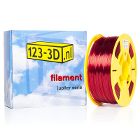 123inkt Filament transparant rood 1,75 mm PETG 1 kg Jupiter serie (123-3D huismerk)  DFP01178