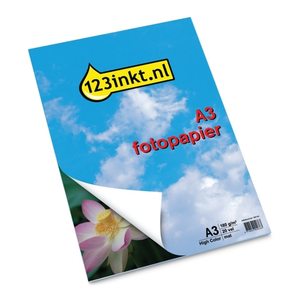 123inkt High Color mat fotopapier 180 grams A3 (20 vel) FSC®  064163 - 1