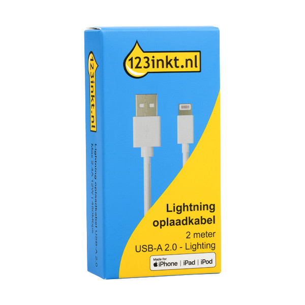 123inkt Lightning oplaadkabel wit (2 meter) 3994350007C MD819ZM/AC 302266 - 2