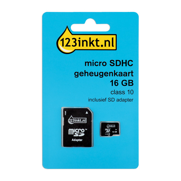 Soepel Strikt Vreemdeling 123inkt Micro SDHC geheugenkaart class 10 inclusief SD adapter - 16GB  123inkt 123inkt.nl