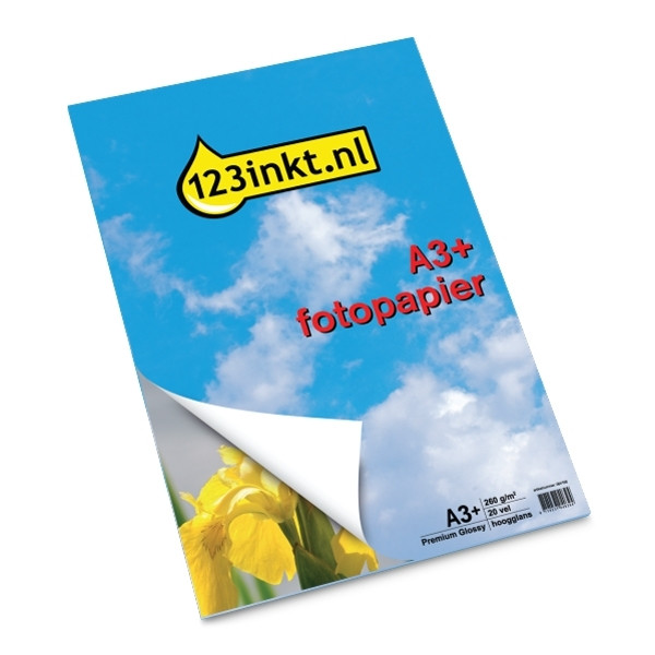 123inkt Premium Glossy hoogglans fotopapier 260 grams A3+ (20 vel)  064166 - 1