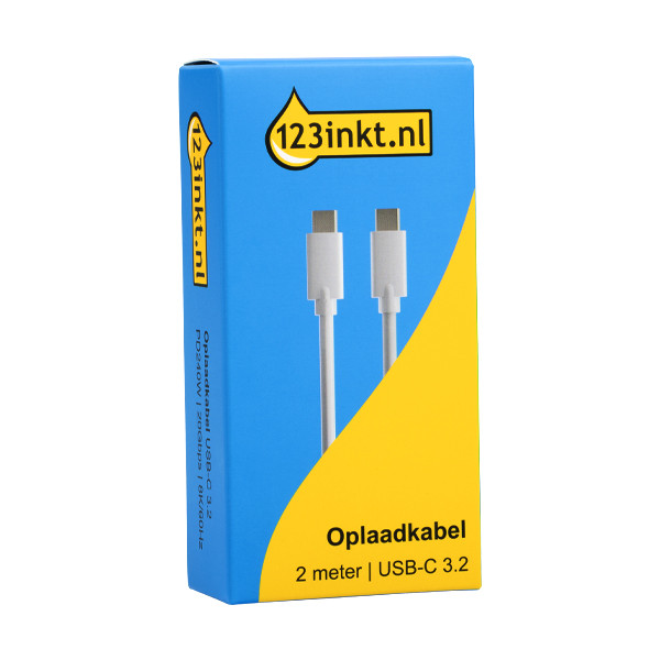 123inkt USB-C naar USB-C 3.2 oplaadkabel wit (2 meter) CCTB64020AL20C 302270 - 2