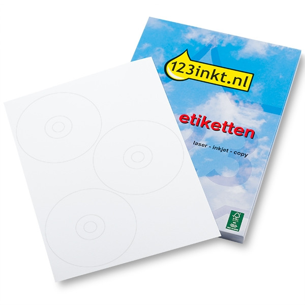 123inkt cd-/dvd-etiketten 3 per vel (3.000 etiketten) FSC® Mix Credit  060358 - 1