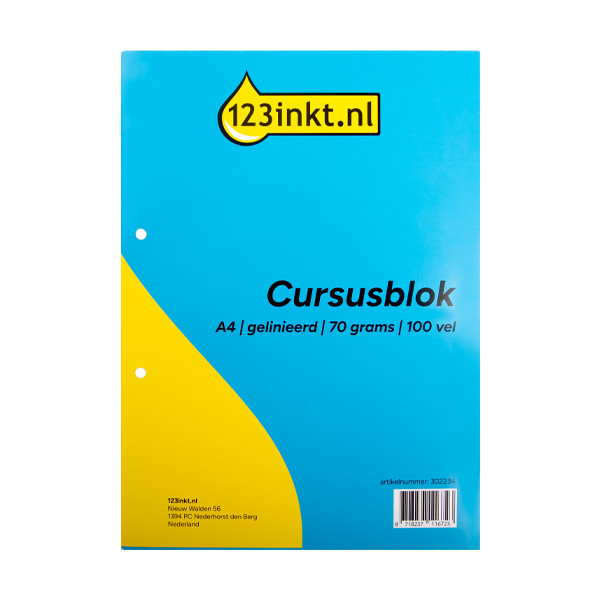 123inkt cursusblok A4 gelinieerd 70 grams (100 vel) 100058103C 302234 - 1