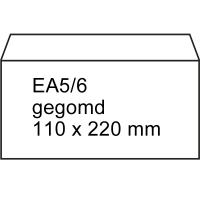 123inkt dienst envelop wit 110 x 220 mm - EA5/6 gegomd (25 stuks) 123-201020-25 201020-25C 209000 300905