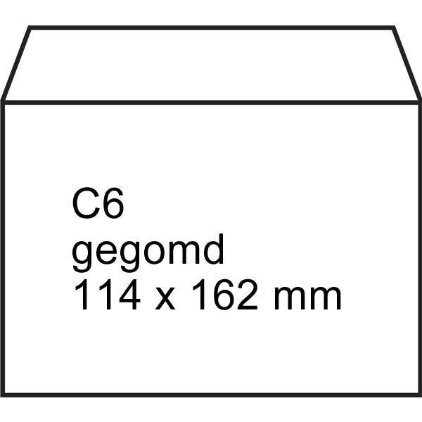 Vermomd G Schuldig 123inkt dienst envelop wit 114 x 162 mm - C6 gegomd (500 stuks) 123inkt  123inkt.nl