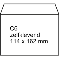 123inkt dienst envelop wit 114 x 162 mm - C6 zelfklevend (100 stuks) 123-201500-100 201500-100C 209028 300903