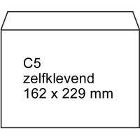 123inkt dienst envelop wit 162 x 229 mm - C5 zelfklevend (25 stuks) 123-201560-25 300926