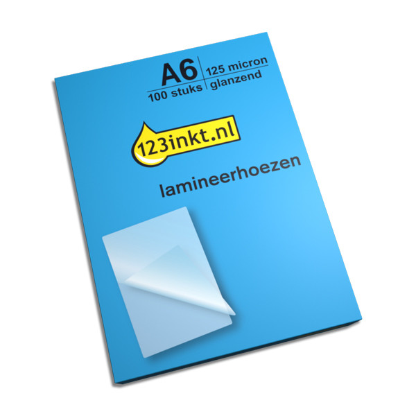 Sui Uil fluiten 123inkt document lamineerhoes A6 glanzend 2x125 micron (100 stuks) 123inkt  123inkt.nl