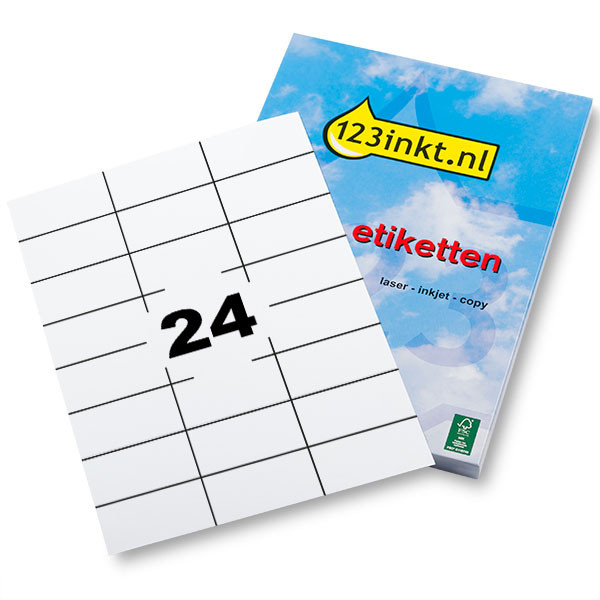 123inkt etiketten 70 x 37 mm (2.400 etiketten) FSC® 3474-200C 3474C 4464C 4615C 060233 - 1