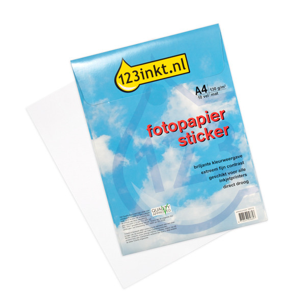 negeren Supplement bekennen 123inkt fotopapier sticker mat A4 wit (10 stickers) 123inkt 123inkt.nl