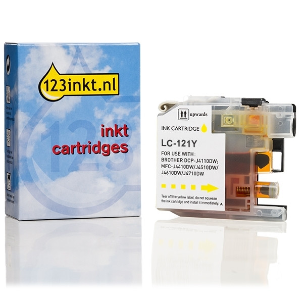 123inkt huismerk vervangt Brother LC-121Y inktcartridge geel LC-121YC 029121 - 1