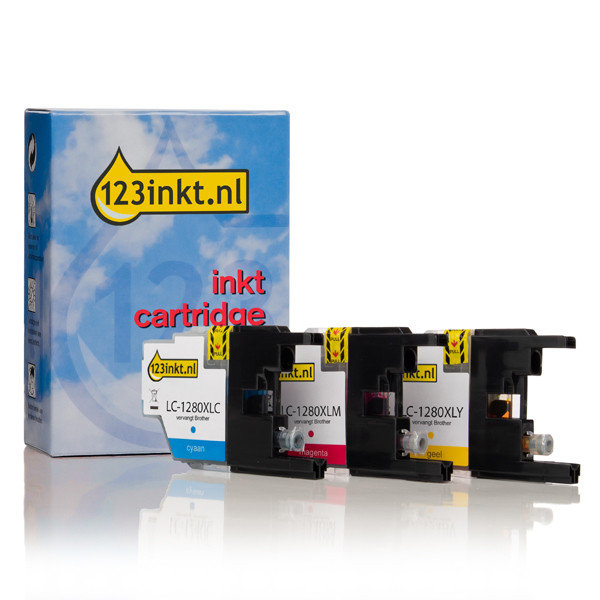 123inkt huismerk vervangt Brother LC-1280XLRBWBP multipack 3 kleuren LC-1280XLRBWBPC 132116 - 1