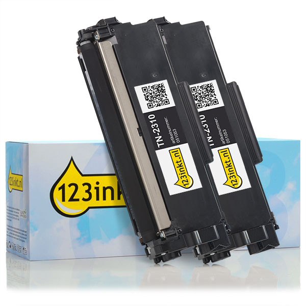 123inkt huismerk vervangt Brother TN-2310 toner zwart dubbelpak TN-2310C 160704 - 1