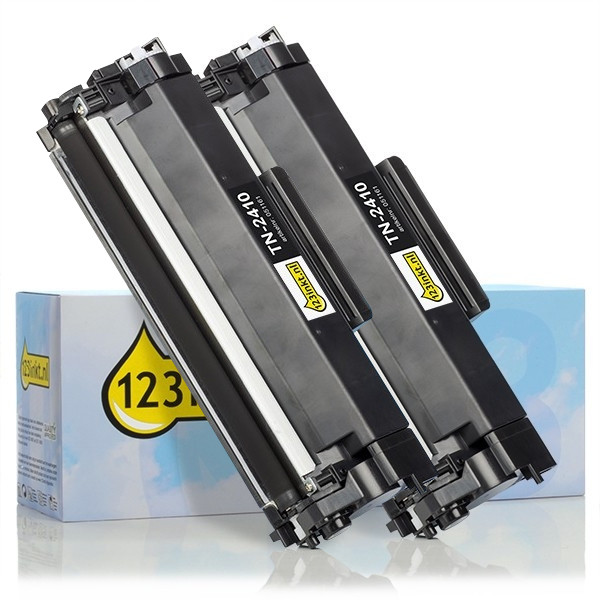 123inkt huismerk vervangt Brother TN-2410 toner zwart dubbelpak  160686 - 1