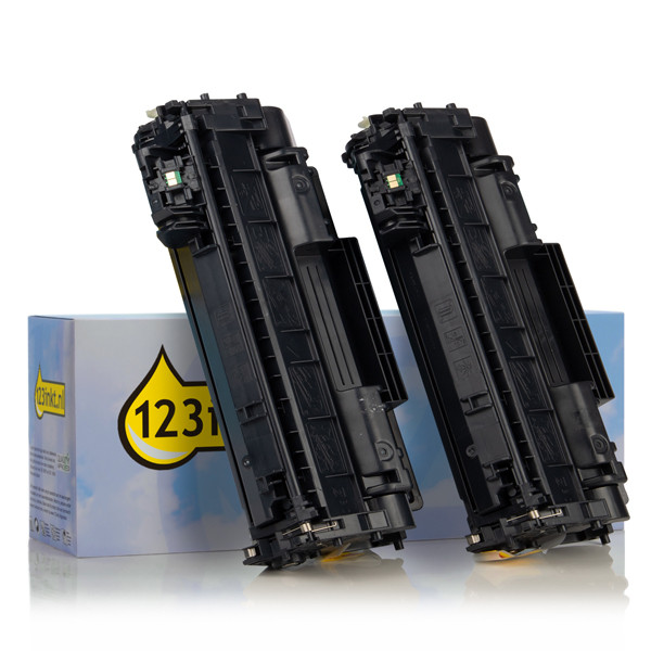 123inkt huismerk vervangt HP 05A (CE505D) toner zwart dubbelpak CE505DC 054771 - 1