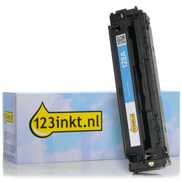 123inkt huismerk vervangt HP 128A (CE321A) toner cyaan CE321AC 054013 - 1