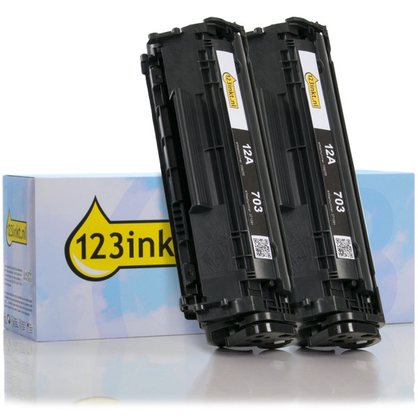 123inkt huismerk vervangt HP 12A (Q2612A) toner zwart dubbelpak Q2612ADC 160723 - 1