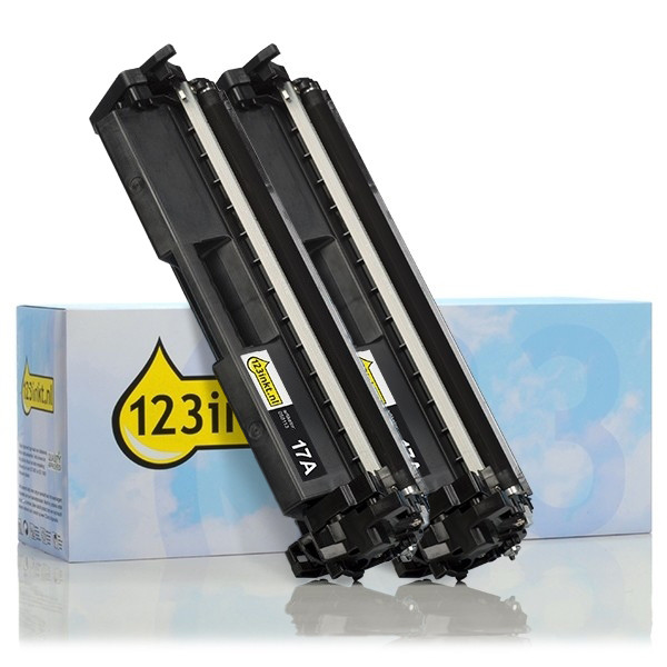 123inkt huismerk vervangt HP 17A (CF217A) toner zwart dubbelpak  160707 - 1