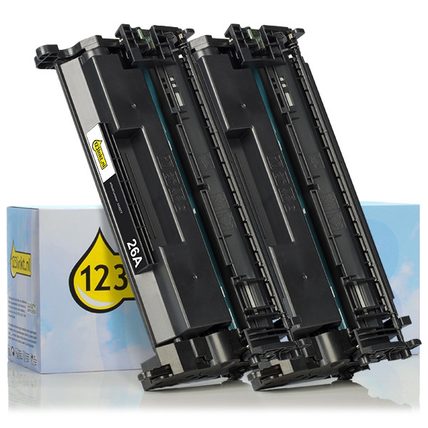 123inkt huismerk vervangt HP 26A (CF226A) toner zwart dubbelpak  160706 - 1