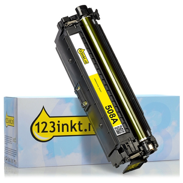 123inkt huismerk vervangt HP 508A (CF362A) toner geel CF362AC 054847 - 1